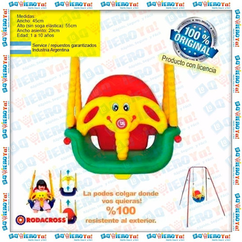 Hamaca Elefantito Colgable H/ 35kg Rodacross Envio Gratis