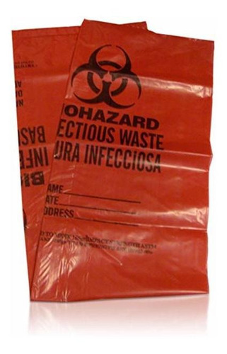Safetec Red Biohazard La Eliminación De Residuos Bolsas - 24