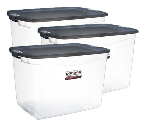 Caja Plastica Apilable Organizadora X 80 Lts Colombraro X 3