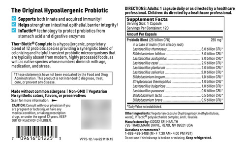 Klaire Labs Ther-biotic Complete Probióticos 25b Ufc