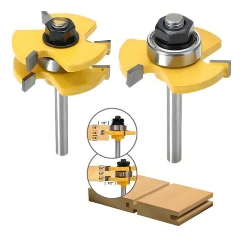 Fresa De Tupia Macho Fêmea Metal Duro Profissional Haste 6mm