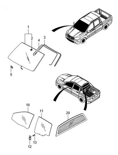 Imagen 4 de 6 de Parabrisas Original Ssangyong New Actyon Sports 2012-2019