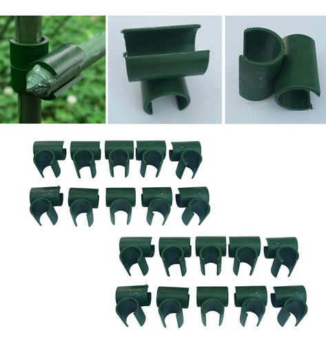 20x Jardín Clip Ajustable Planta Estaca Conectores Soporte