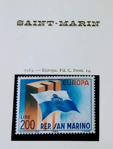 Estampilla De San Marino 1963 Europa Sw 790