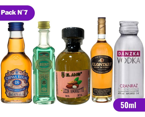 Pack N°7 - Colección 5x Licor Miniaturas 50ml