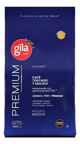 2 Pzs Café Gila Premium Tostado Y Molido 400 G