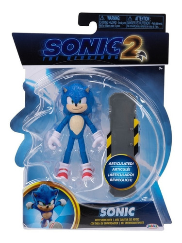 Sonic Con Tabla Figura De 4  Articulada Sonic 2 Pelicula