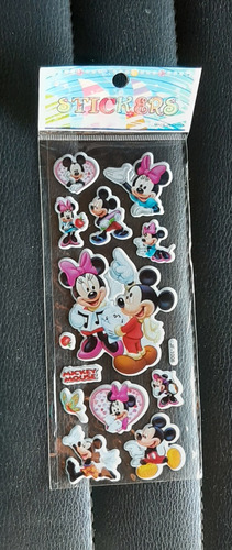 2 Tiras De Stickers De Minnie Y Mickey Pegantina Calcomanias