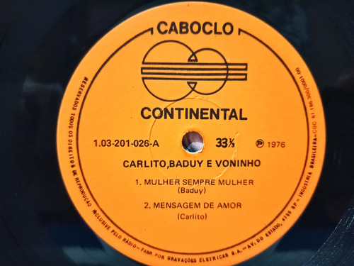 Lp Compacto Duplo Carlito Baduy E Voninho1976ler Descrição*! (Usado)