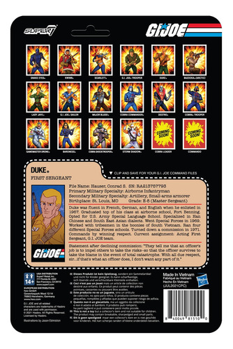 Figura De Ação Super7 G.i. Joe Duke Primeiro Sargento