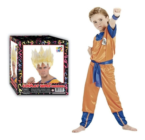 Disfraz Goku Dragon Ball Z  Peluca Cosplay Licencia Original