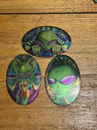 Antiguo Lote De 3 Tazos Contacto Alien Pepsico