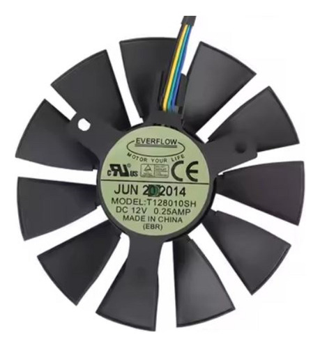 Cooler Para Asus Gtx 750ti / 960 / 1060 75mm 0.25a T128010sh Lado B - Empalmes