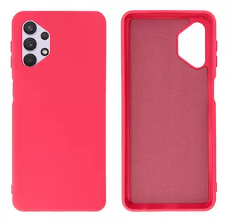 Capa Capinha Para Galaxy A32 5g Revestida Em Silicone Cor Rosa Pink