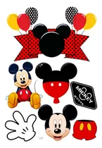 Comprar Adorno Torta Cake Topper  Personalizado Varios Personajes Rojo Mickey Mouse