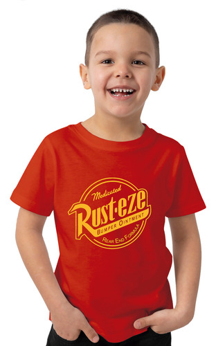 Remera Niño Cars Rayo Macqueen Logo Rust-eze  Autos Peli