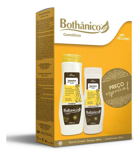 Kit Shampoo E Cond Banana E Chia Bothânico Cosméticos