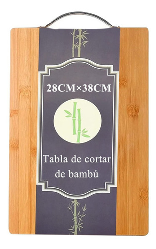 Tabla Para Picar De Madera Bambú Colgante Alimentos 38x28cm