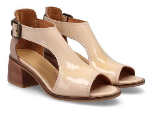 Imagen 1 de 3 de Sandalia De Cuero Taco Cuadrado - Kiko`s Shoes - Marie