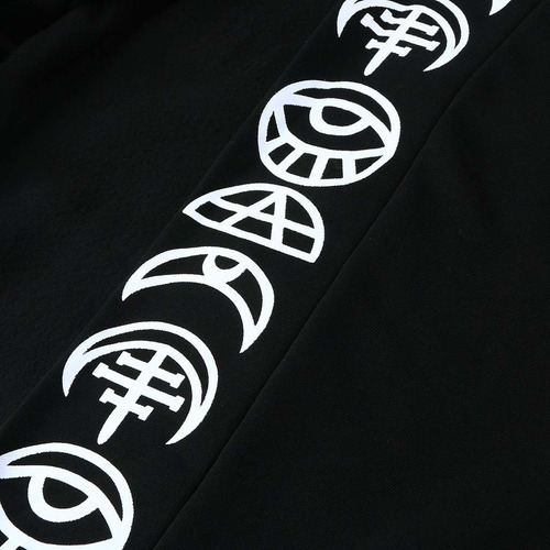 Cardigã Preto Feminino De Manga Comprida Com Estampa Punk Co