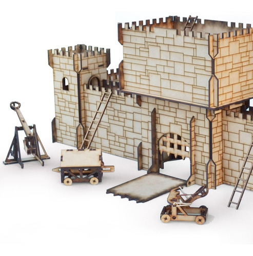 Castillo Fuerte Medieval Fibrofacil + Accesorios Flex Color Natural