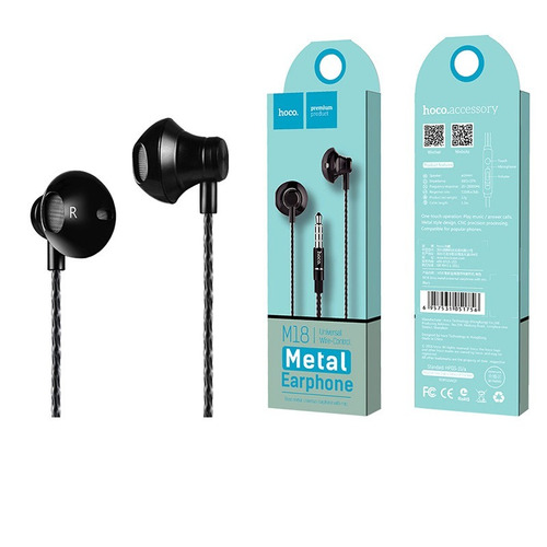 Lote 10 Audífonos Metal M18 Earphone Hoco -mobility Mayoreo-