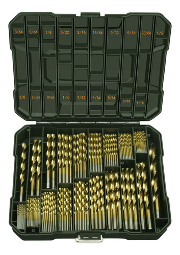 230pcs Hss Twist Drill Bit Set Jobber Length Titanium N...