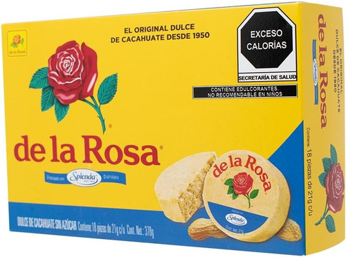 Mazapán Sin Azucar 18 Pzas De 378g De La Rosa Endulzado Con Esplenda