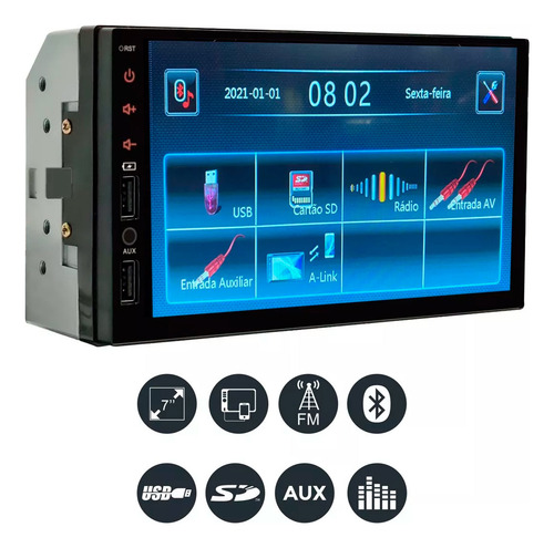 Mp5 Central Multimidia Full Touch Espelhamento Celta 2003