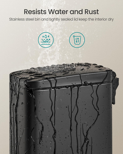 Bote De Basura Songmics De Acero Inoxidable De 5 Litros Con