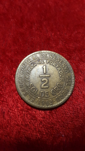 Moneda Perú 1/2 Sol 1963 Cod 31916