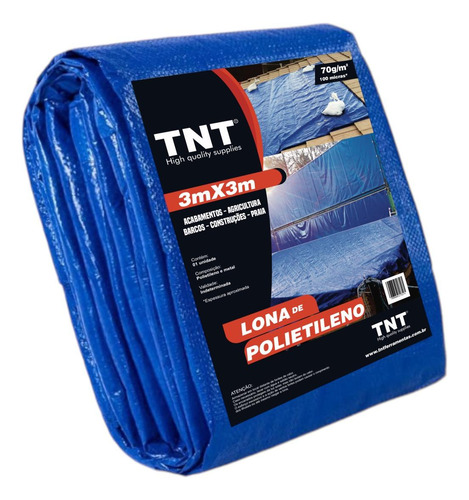 Lona 3x3 Mt Azul Plastica Impermeavel Festa Telhado Multiuso