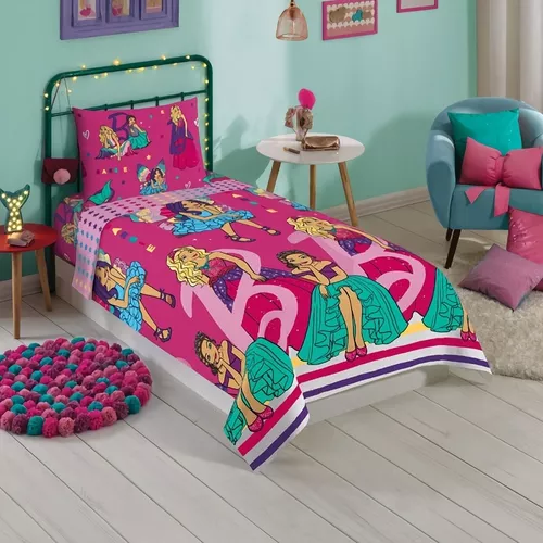 Jogo de Cama Lençol Infantil Menina Barbie 02 Peças Lepper em