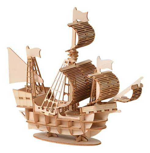 Rompecabezas 3d De Barco Pirata De Madera