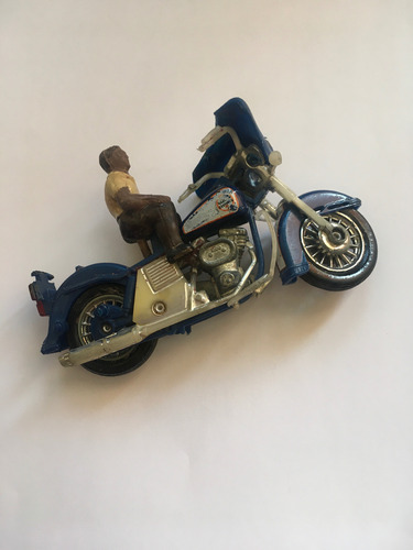 Moticicleta Harley Davidson Matchbox Año 1983 Escala 1/34 Azul Acero (Usado)