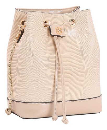 Bolsa Feminina Chenson Lagarto Perolado Versátil 8483918 Cor Nude