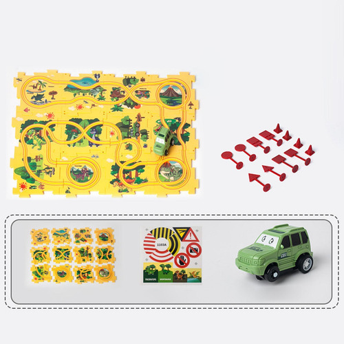 Puzzle Track Car Paly Set Slot Rail Toys Tema Del Dinosaurio