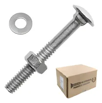 Comprar 100 Parafuso Francês Madeira 1u002F4 X 2.1u002F2 Cu002F Porca E Arruela 