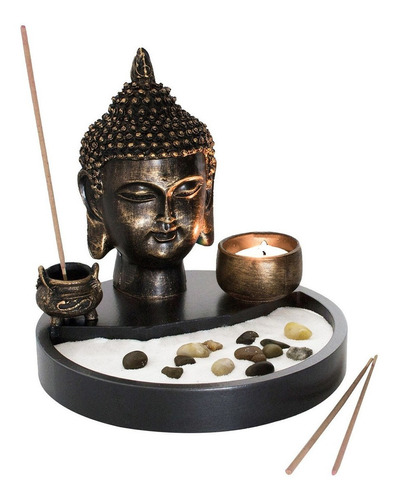 Mygift Mini Kit De Jardín Zen, Estatua De Cabeza De Buda, Ki