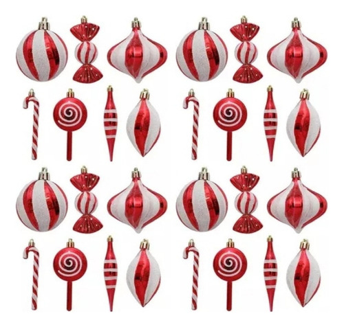 Juego De 28 Esferas Mixtas En Forma De Caramelo Para Decorac