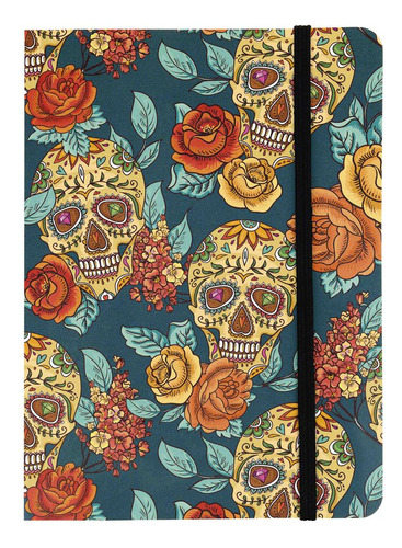 Libreta De Bolsillo Diseño Calaveras Y Flores