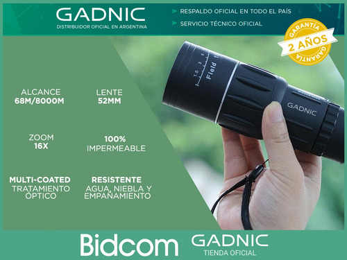 Monocular Gadnic 16x52 Compacto Definicion Alcance Lentes