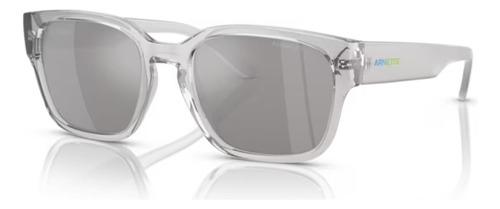 Gafas de sol Arnette, Hamie, An4325 28586g 54, marco gris transparente, varilla gris mate, lente de espejo gris claro 80, diseño cuadrado plateado