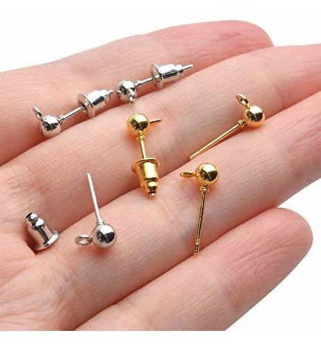 Aylifu Postes Y Respaldos Para Aretes, 100 Piezas Postes Par