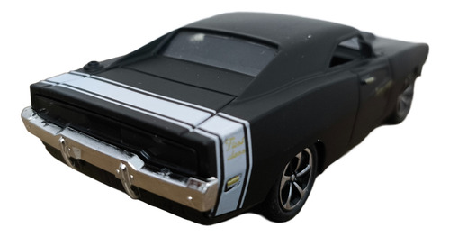 Miniatura Carrinho De Ferro Dodge Charger Preto Fosco Preto