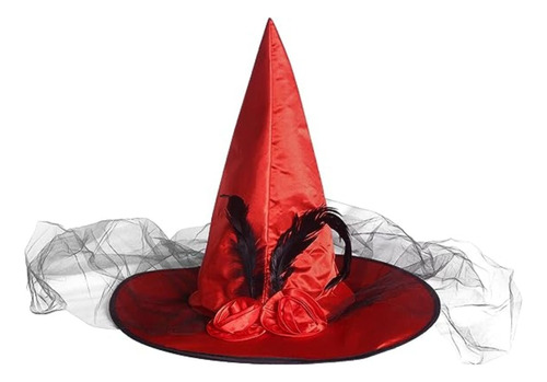 Sombrero Bruja Halloween Terror Gorro Bruja Con Velo Premium