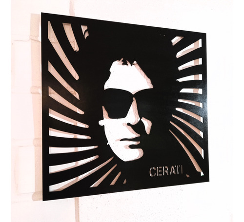 Cuadro Gustavo Cerati Soda Stereo - Madera Negro 40cm