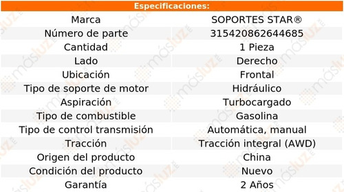 Soporte Motor Frontal Der 535i Xdrive 3.0l 6 Cil 09/10