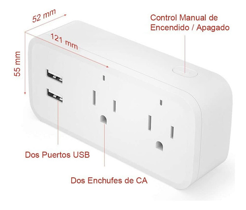 Conector Multiple Inteligente Enchufe,multicontacto Pared
