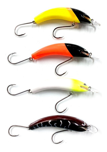 Imagen 3 de 10 de Kit 4 Señuelos Don Kb Bad Junior Pesca Dorados Paleta 1